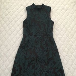 Emerald and Black a line dress